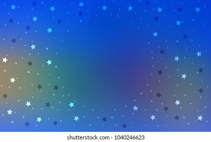 Light Blue, Yellow vector template with sky stars. Modern geometrical abstract illustration with stars. Smart design for your business advert.