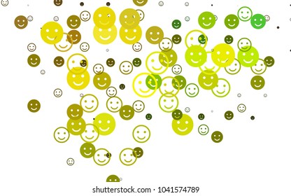 Light Blue, Yellow vector template with sweet snacks. Beautiful colored illustration with smiles in simple style. Pattern for ad, booklets, leaflets of celebrations.