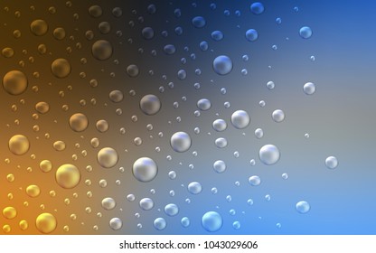 Light Blue, Yellow vector template with circles. Blurred decorative design in abstract style with bubbles. Pattern can be used as texture of water, rain drops.