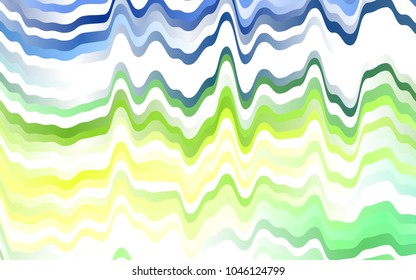 Light Blue, Yellow vector template with liquid shapes. Modern gradient abstract illustration with bandy lines. Marble design for your web site.