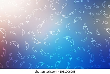 Light Blue, Yellow vector template with organic peppers. Decorative shining illustration with peppers on abstract template. Template for meal cooking in kitchen.