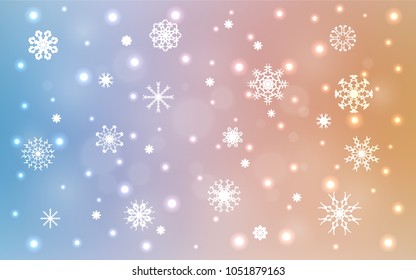 Light Blue, Yellow vector template with ice snowflakes. Modern geometrical abstract illustration with crystals of ice. The pattern can be used for new year leaflets.