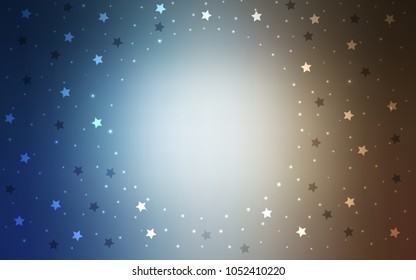 Light Blue, Yellow vector template with sky stars. Modern geometrical abstract illustration with stars. Smart design for your business advert.