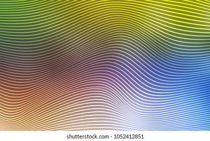 Light Blue, Yellow vector template with lines. Creative illustration in halftone arched style with gradient. The polygonal design for your web site.