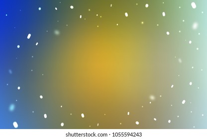 Light Blue, Yellow vector template with ice snowflakes. Modern geometrical abstract illustration with crystals of ice. The template can be used as a new year background.