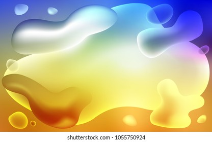Light Blue, Yellow vector template with lava shapes. Glitter abstract illustration with wry lines. A completely new template for your business design.