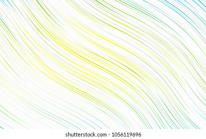 Light Blue, Yellow vector template with lines, ovals. Glitter abstract illustration with wry lines. The template for cell phone backgrounds.