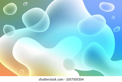 Light Blue, Yellow vector template with bent ribbons. A sample with blurred bubble shapes. The template for cell phone backgrounds.
