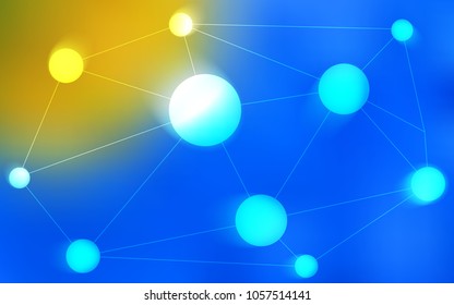 Light Blue, Yellow vector template with circles, triangles. Abstract illustration with colorful discs and triangles. Pattern can be used for ads, leaflets.