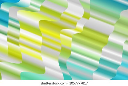 Light Blue, Yellow vector template with bent lines. Blurred geometric sample with gradient bubbles.  The best blurred design for your business.
