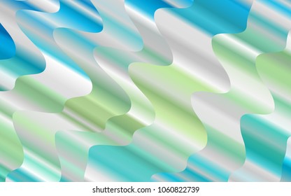 Light Blue, Yellow vector template with bent lines. Blurred geometric sample with gradient bubbles.  Textured wave pattern for backgrounds.