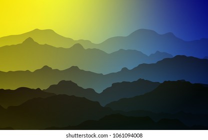 Light Blue, Yellow vector template with bent ribbons. A sample with blurred bubble shapes. Brand-new design for your ads, poster, banner.