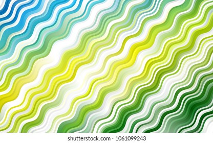 Light Blue, Yellow vector template with lines, ovals. Creative illustration in halftone marble style with gradient. Marble design for your web site.