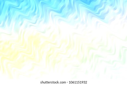 Light Blue, Yellow vector template with bent lines. Shining crooked illustration in marble style. Brand-new design for your ads, poster, banner.
