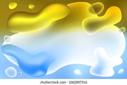 Light Blue, Yellow vector template with liquid shapes. Glitter abstract illustration with wry lines. A new texture for your  ad, booklets, leaflets.