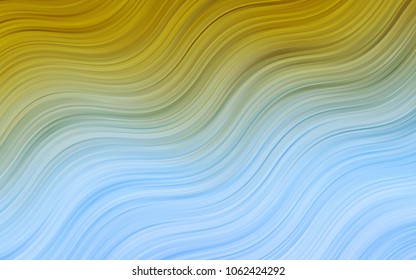 Light Blue, Yellow vector template with lava shapes. A sample with blurred bubble shapes. Marble style for your business design.