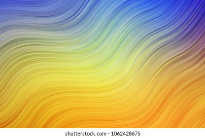 Light Blue, Yellow vector template with liquid shapes. Modern gradient abstract illustration with bandy lines. A completely new memphis design for your business.