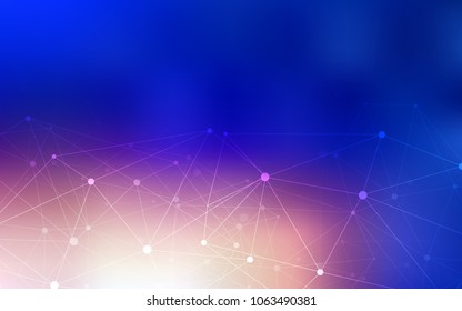 Light Blue, Yellow vector template with circles, triangles. Design with connection of dots and lines on colorful background. Pattern can be used for beautiful websites.