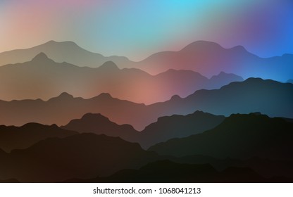 Light Blue, Yellow vector template with bent lines. Creative geometric illustration in mountain style with gradient. Mountain style for your business design.