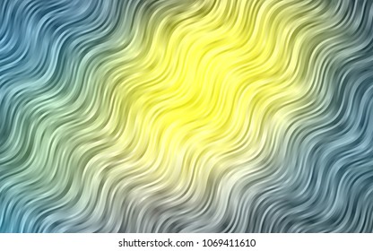 Light Blue, Yellow vector template with abstract lines. A vague circumflex abstract illustration with gradient. Textured wave pattern for backgrounds.