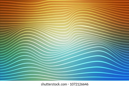 Light Blue, Yellow vector template with abstract ribbons. Modern gradient abstract illustration with bandy lines. Brand-new design for your ads, poster, banner.