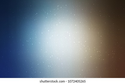 Light Blue, Yellow vector template with space stars. Glitter abstract illustration with colorful cosmic stars. Pattern for futuristic ad, booklets.