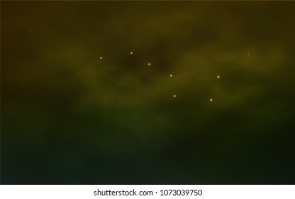 Light Blue, Yellow vector template with space stars. Space stars on blurred abstract background with gradient. Template for cosmic backgrounds.