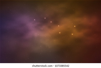 Light Blue, Yellow vector template with space stars. Blurred decorative design in simple style with galaxy stars. Best design for your ad, poster, banner.