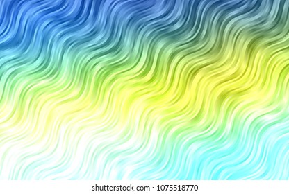 Light Blue, Yellow vector template with lava shapes. Colorful abstract illustration with gradient lines. The template for cell phone backgrounds.
