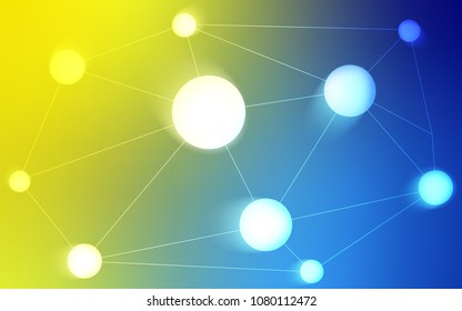 Light Blue, Yellow vector template with circles, triangles. Decorative design in abstract style with triangle structure. Pattern can be used for futuristic ad, booklets.