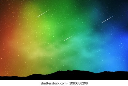 Light Blue, Yellow vector template with space stars. Shining colored illustration with bright astronomical stars. Pattern for astrology websites.
