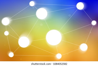 Light Blue, Yellow vector template with circles, triangles. Colorful illustration with circles and lines in futuristic style. Pattern can be used for futuristic ad, booklets.