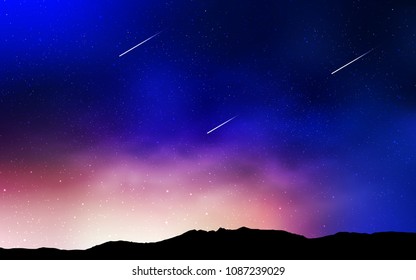 Light Blue, Yellow vector template with space stars. Glitter abstract illustration with colorful cosmic stars. Best design for your ad, poster, banner.