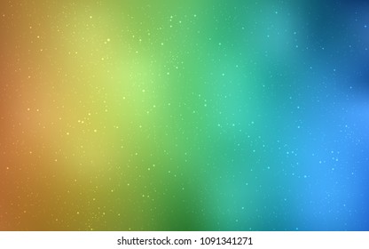Light Blue, Yellow vector template with space stars. Shining illustration with sky stars on abstract template. Smart design for your business advert.