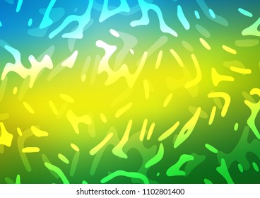Light Blue, Yellow vector template with bent lines. Creative illustration in halftone marble style with gradient. The template for cell phone backgrounds.