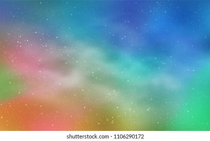 Light Blue, Yellow vector template with space stars. Glitter abstract illustration with colorful cosmic stars. Pattern for astrology websites.