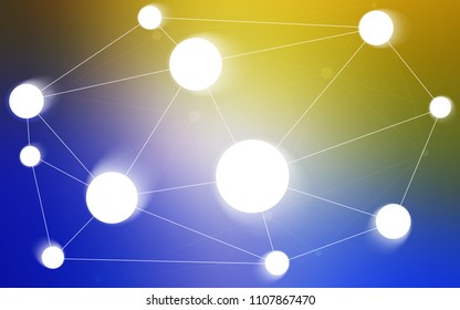 Light Blue, Yellow vector template with circles, triangles. Glitter abstract illustration with connection of triangle structure. Pattern can be used for beautiful websites.
