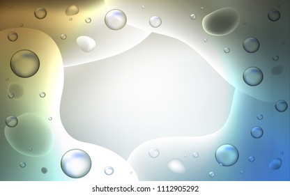 Light Blue, Yellow vector template with bubble shapes. An elegant bright illustration with gradient. Pattern for your business design.