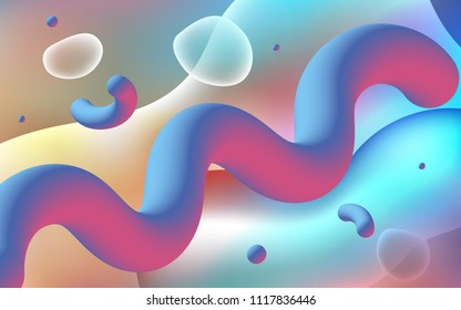 Light Blue, Yellow vector template with bent ribbons. A completely new color illustration in memphis style. The elegant pattern for brand book.