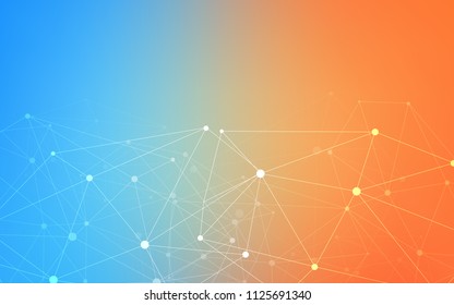 Light Blue, Yellow vector template with circles, triangles. Glitter abstract illustration with connection of triangle structure. Pattern can be used as texture of wallpapers.