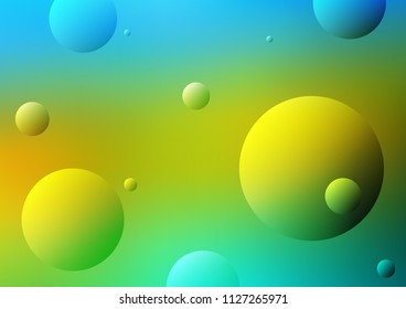 Light Blue, Yellow vector template with circles. Blurred bubbles on abstract background with colorful gradient. The pattern can be used for aqua ad, booklets.