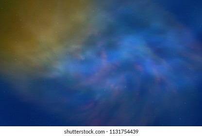 Light Blue, Yellow vector template with space stars. Blurred decorative design in simple style with galaxy stars. Pattern for astrology websites.