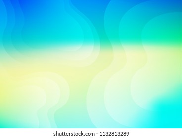 Light Blue, Yellow vector template with lava shapes. Shining illustration, which consist of blurred lines, circles. A new texture for your  ad, booklets, leaflets.