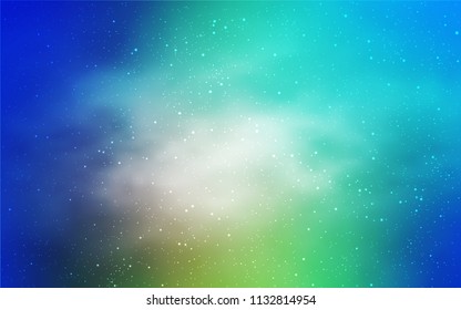 Light Blue, Yellow vector template with space stars. Shining colored illustration with bright astronomical stars. Smart design for your business advert.