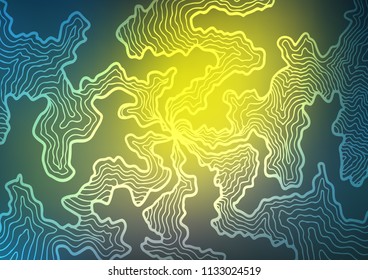 Light Blue, Yellow vector template with lines, ovals. Shining crooked illustration in marble style. Marble design for your web site.