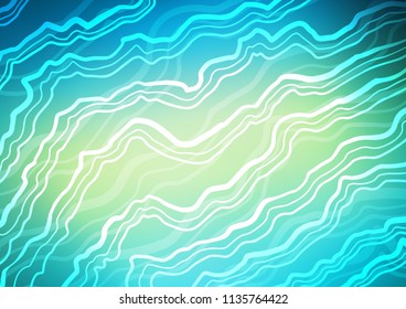 Light Blue, Yellow vector template with bent ribbons. Shining illustration, which consist of blurred lines, circles. New composition for your brand book.
