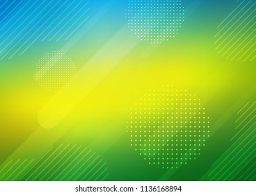 Light Blue, Yellow vector template with repeated sticks, circles. Decorative shining illustration with lines, dots on abstract template. The pattern can be used for busines ad, booklets, leaflets