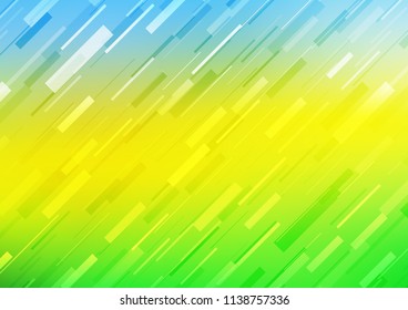 Light Blue, Yellow vector template with repeated sticks. Lines on blurred abstract background with gradient. The pattern can be used for busines ad, booklets, leaflets