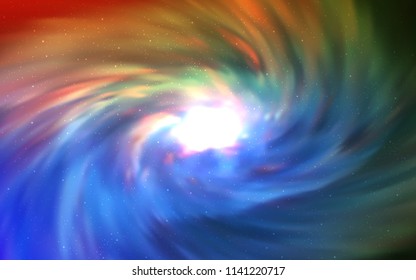 Light Blue, Yellow vector template with space stars. Space stars on blurred abstract background with gradient. Pattern for futuristic ad, booklets.