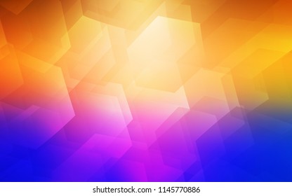 Light Blue, Yellow vector template in hexagonal style. Illustration with set of colorful hexagons. Pattern for ads, leaflets.